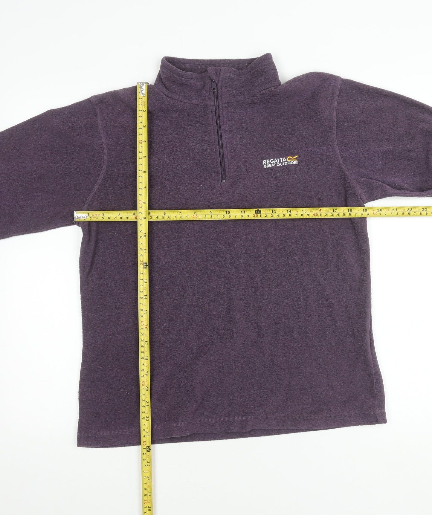 Regatta Womens Purple Fleece Sweatshirt UK 12 1/4 Zip Outdoor Pullover