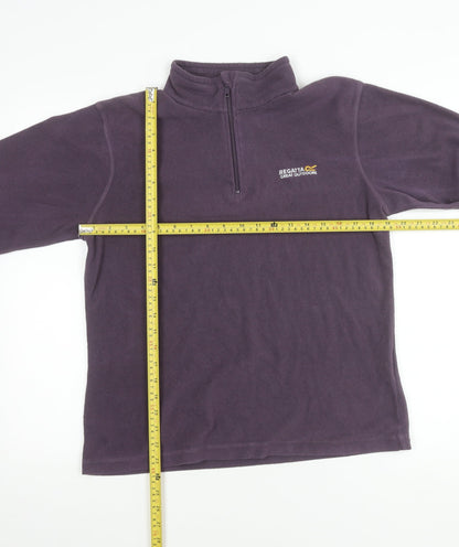Regatta Womens Purple Fleece Sweatshirt UK 12 1/4 Zip Outdoor Pullover