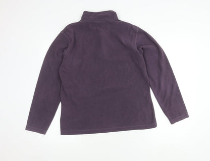 Regatta Womens Purple Fleece Sweatshirt UK 12 1/4 Zip Outdoor Pullover