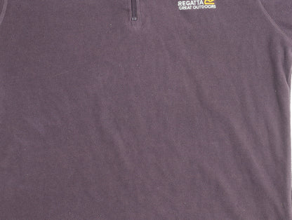 Regatta Womens Purple Fleece Sweatshirt UK 12 1/4 Zip Outdoor Pullover