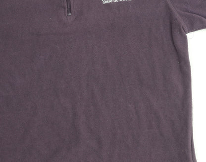 Regatta Womens Purple Fleece Sweatshirt UK 12 1/4 Zip Outdoor Pullover