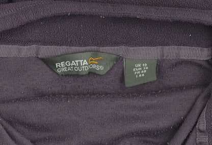Regatta Womens Purple Fleece Sweatshirt UK 12 1/4 Zip Outdoor Pullover