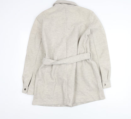 F&F Women’s Beige Belted Mid-Length Coat Size M Polyester Viscose