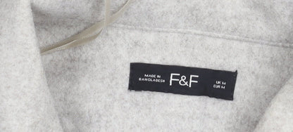 F&F Women’s Beige Belted Mid-Length Coat Size M Polyester Viscose