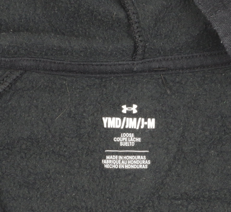 Under Armour Boys Black Full Zip Hoodie Jacket, Size 10-11 Years