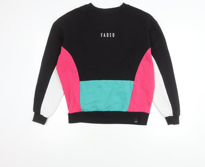 Faded Womens Small Multicoloured Crew Neck Sweatshirt