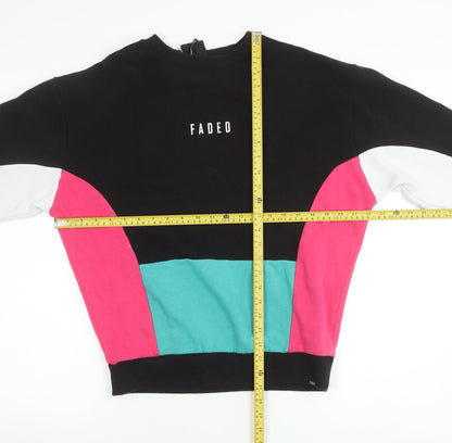 Faded Womens Small Multicoloured Crew Neck Sweatshirt
