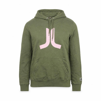 WESC Womens Green XS Pullover Hoodie Logo Print Cotton Blend