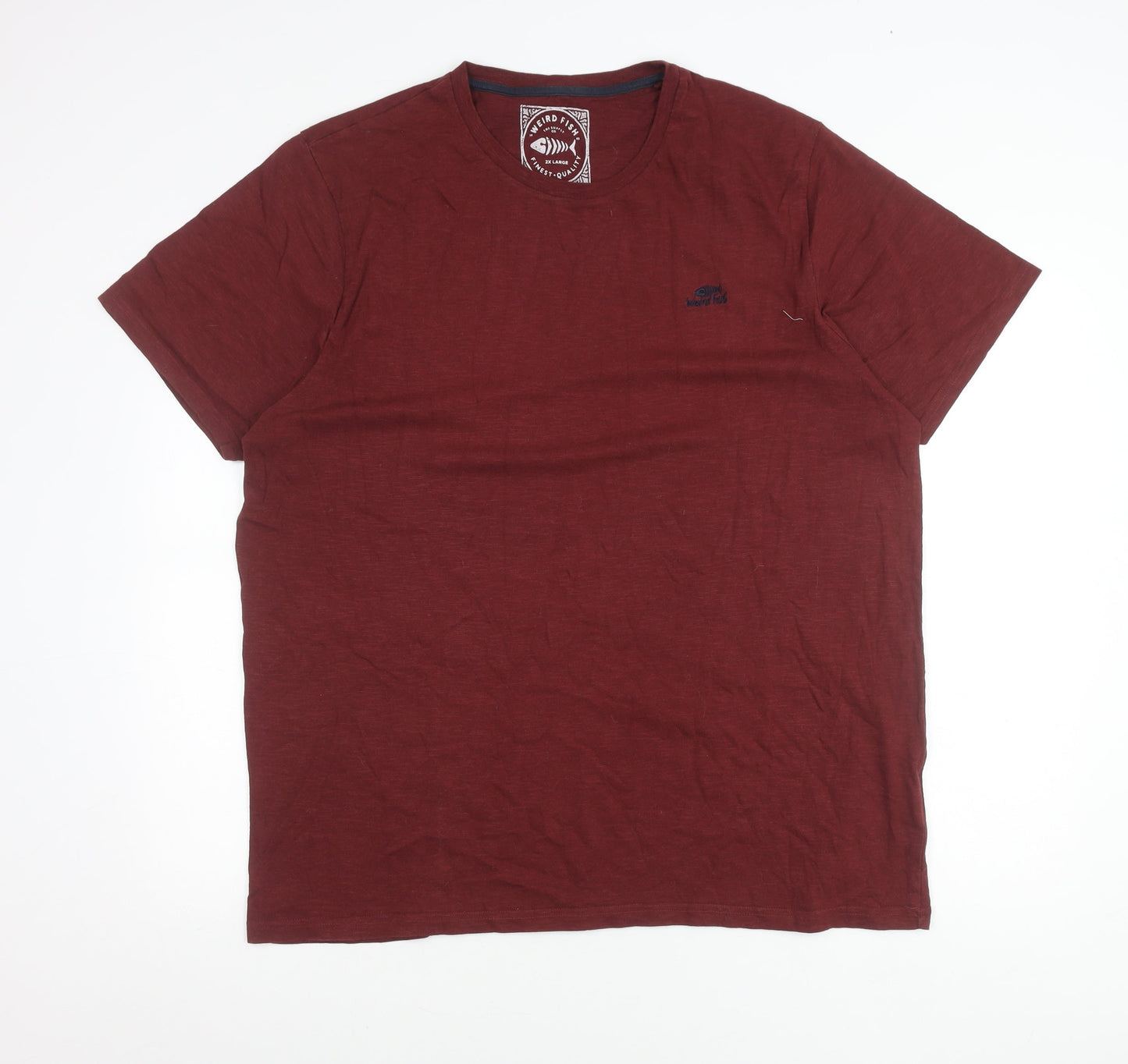 Weird Fish Men’s Red 2XL Cotton Crew Neck T-Shirt