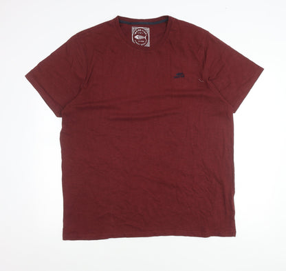 Weird Fish Men’s Red 2XL Cotton Crew Neck T-Shirt