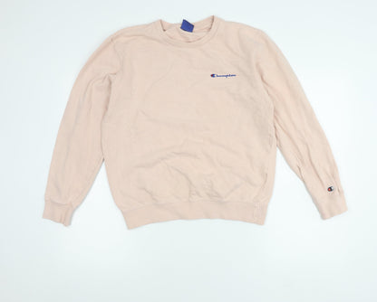 Champion Women’s Pink Small Pullover Sweatshirt Logo Crew Neck