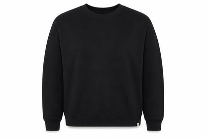 TKEES Womens Black Cotton Pullover Sweatshirt Size S Relaxed Fit