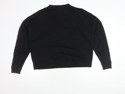 TKEES Womens Black Cotton Pullover Sweatshirt Size S Relaxed Fit