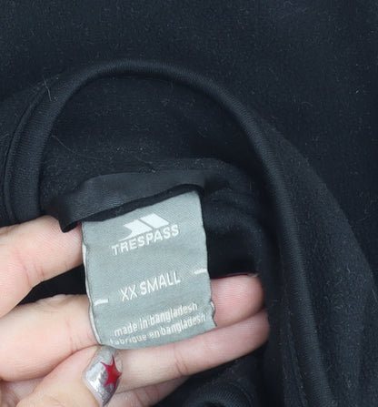 Trespass Boys Black 2XS Fleece Full Zip Outdoor Jacket with Thumb Holes