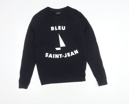 Zara Man Men’s Blue Pullover Sweatshirt M Nautical Graphic Print