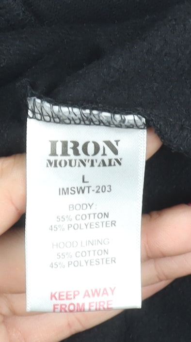 Iron Mountain Men's Black Pullover Hoodie L Fleece Workwear