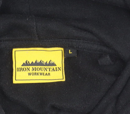 Iron Mountain Men's Black Pullover Hoodie L Fleece Workwear