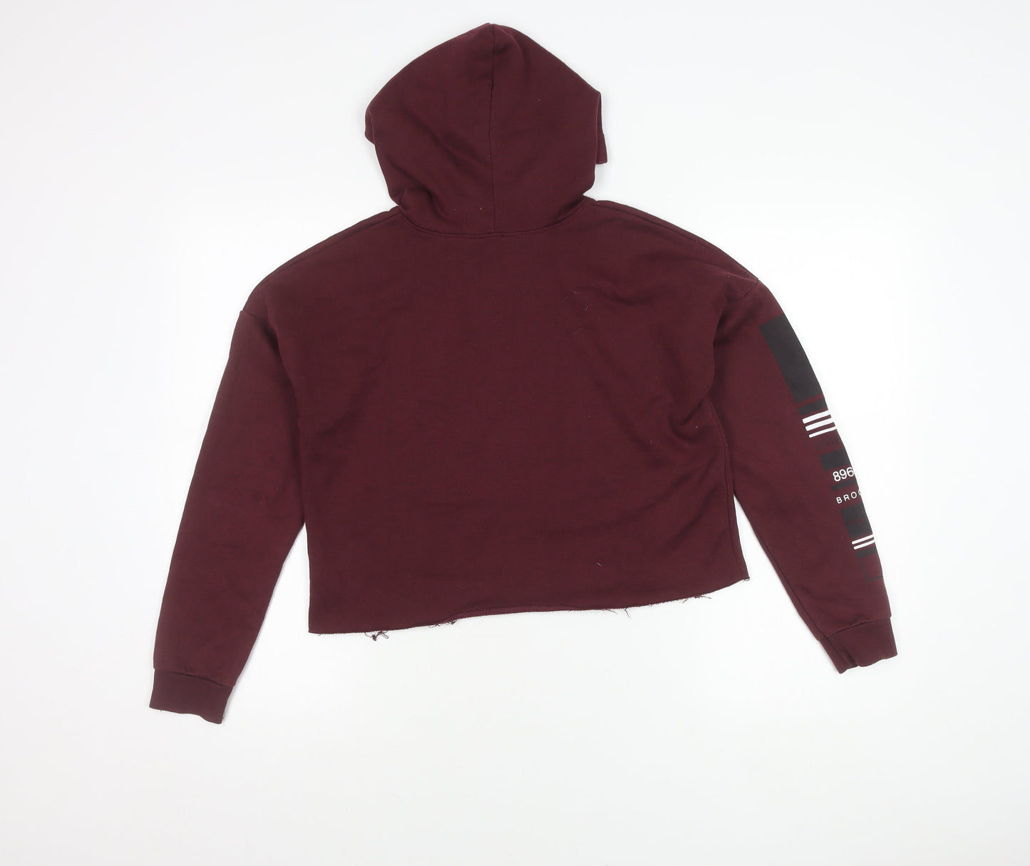 New Look Girls Red Pullover Hoodie 14-15 Yrs Brooklyn Graphic Print