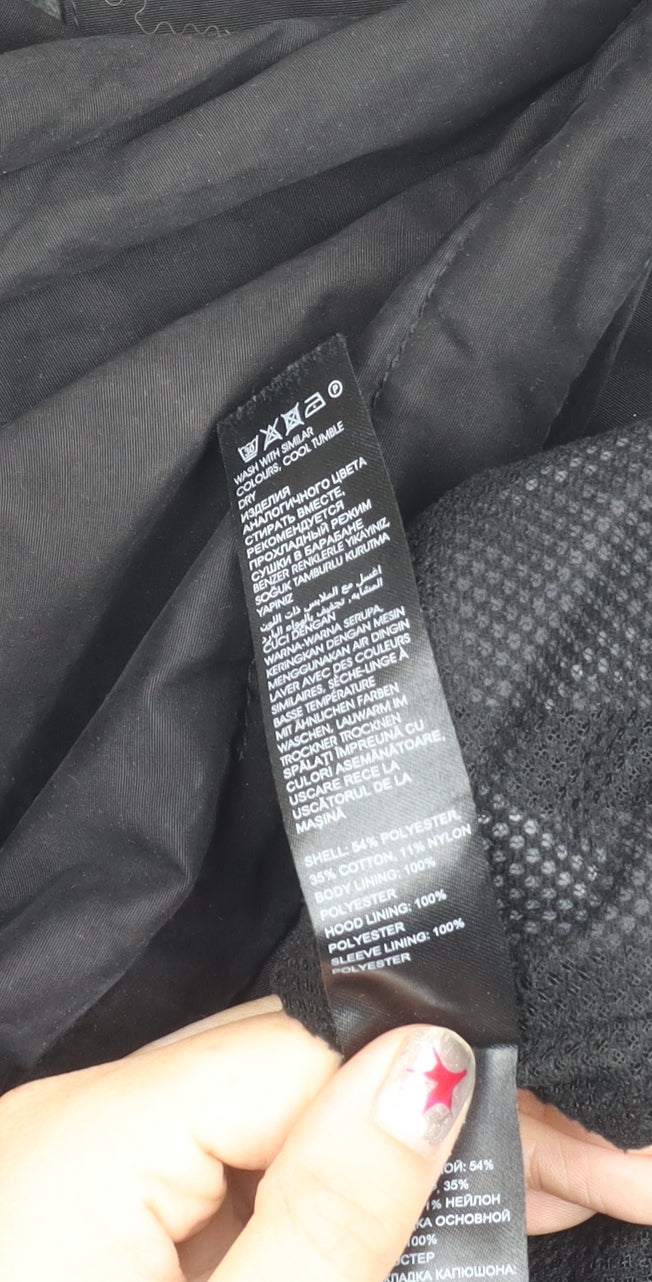 Mens UK Size S F.F.P Black Parka Coat