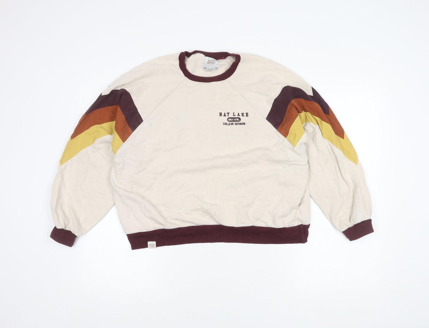 Womens UK Size XS Pull&Bear Beige Pullover Sweatshirt