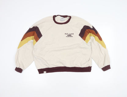 Womens UK Size XS Pull&Bear Beige Pullover Sweatshirt