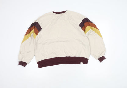 Womens UK Size XS Pull&Bear Beige Pullover Sweatshirt