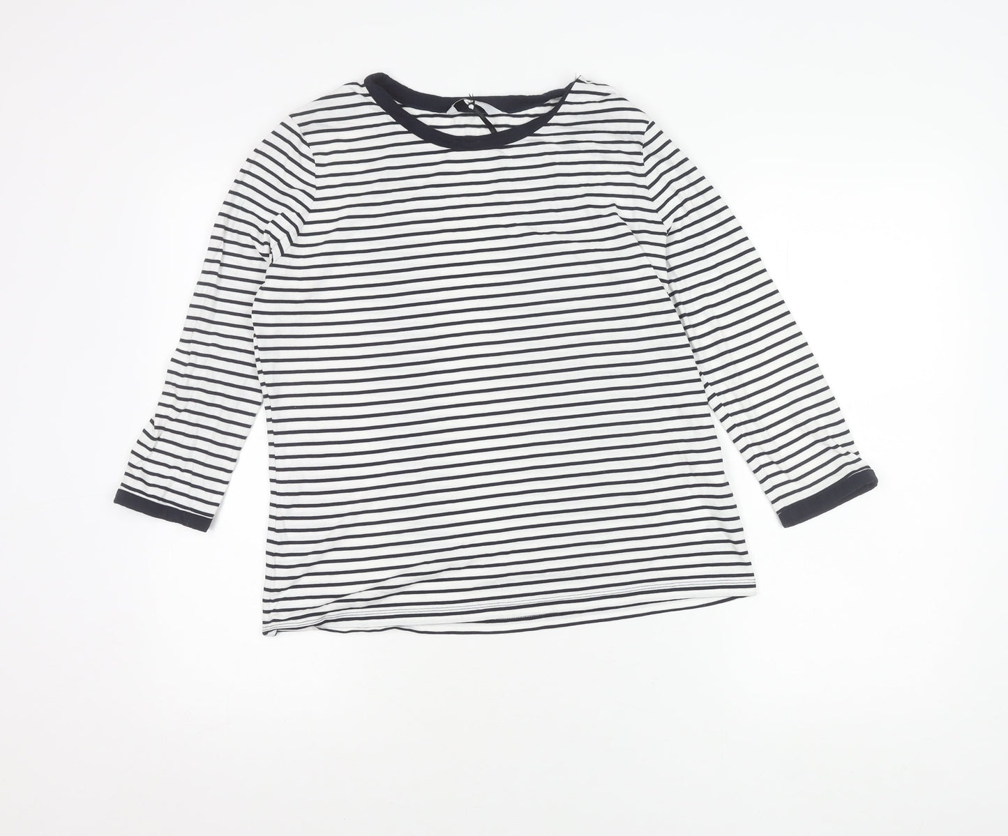 Jasper Conran Womens Black White Striped Jersey T-Shirt Size 14