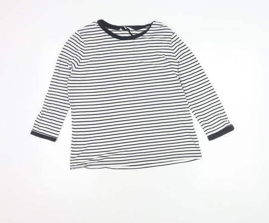Jasper Conran Womens Black White Striped Jersey T-Shirt Size 14
