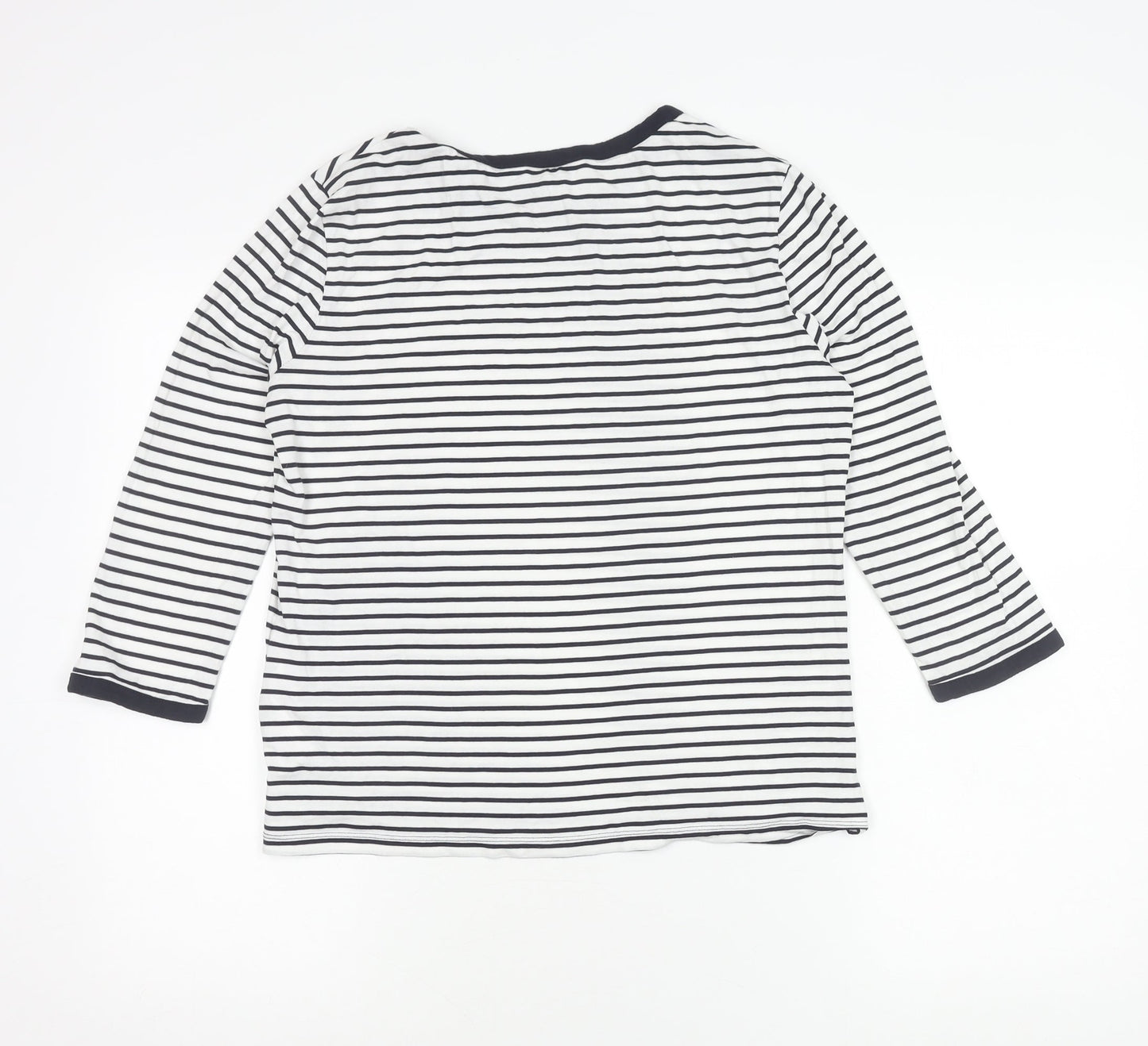 Jasper Conran Womens Black White Striped Jersey T-Shirt Size 14