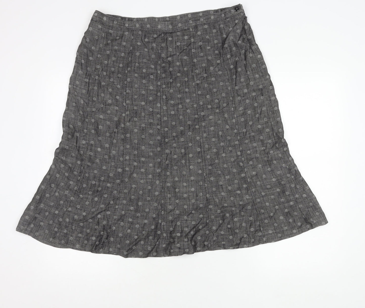 Marks and Spencer Womens Grey Polka Dot A-Line Skirt Size 16