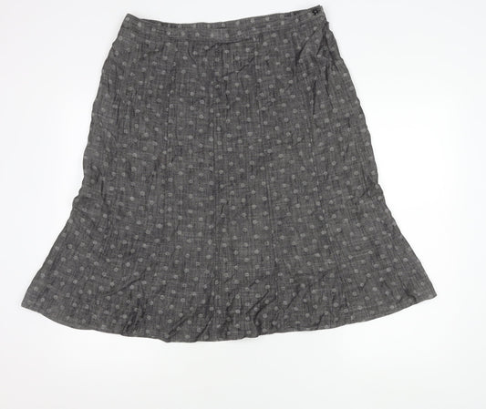 Marks and Spencer Womens Grey Polka Dot A-Line Skirt Size 16