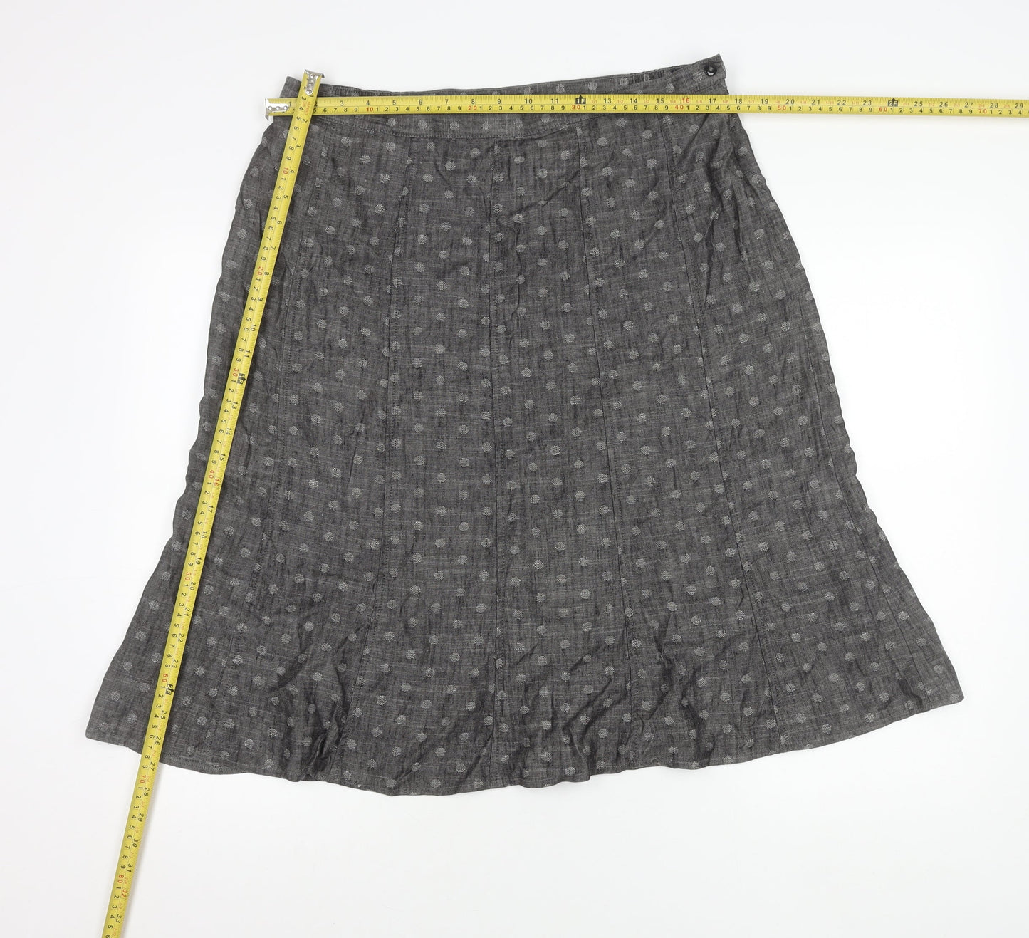 Marks and Spencer Womens Grey Polka Dot A-Line Skirt Size 16