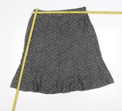 Marks and Spencer Womens Grey Polka Dot A-Line Skirt Size 16