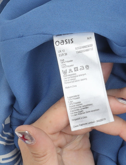 Oasis Womens Blue Floral Sleeveless Halter Neck Playsuit UK 12