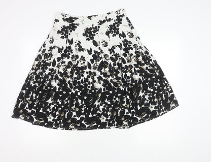 Maine New England Women’s Black White Floral A-Line Skirt Size 10