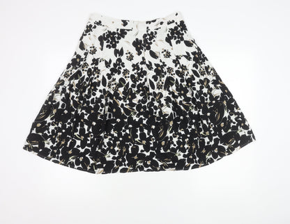 Maine New England Women’s Black White Floral A-Line Skirt Size 10