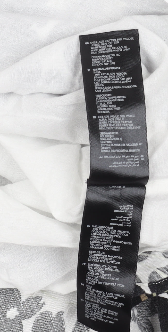 Maine New England Women’s Black White Floral A-Line Skirt Size 10