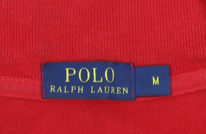 Ralph Lauren Men’s Red Cotton 1/4 Zip Mock Neck Jumper Size M