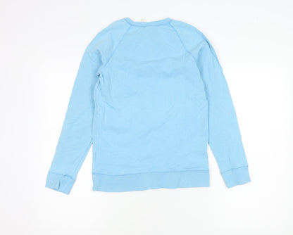 Domyos Boys Blue XS Pullover Sweatshirt Cotton Blend Long Sleeve