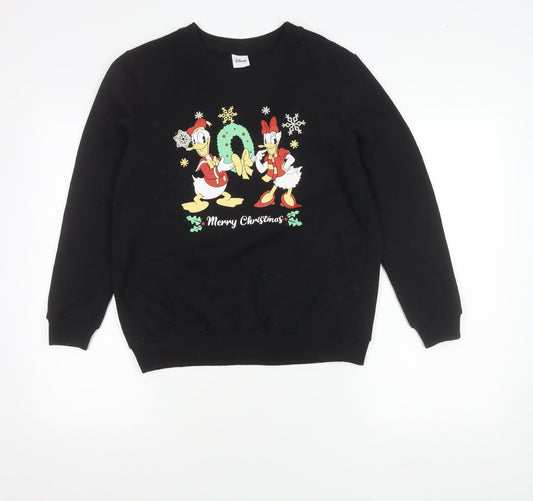Womens UK Size S Disney Black Pullover Sweatshirt