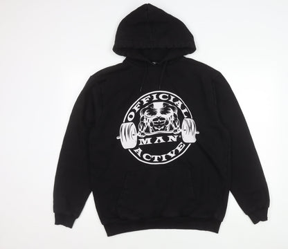 Mens UK Size S BoohooMAN Black Pullover Hoodie