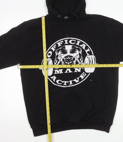Mens UK Size S BoohooMAN Black Pullover Hoodie