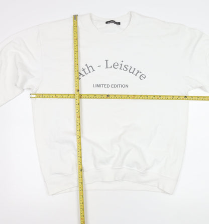 Boohoo Women’s White Plus Size 22 Pullover Logo Sweatshirt