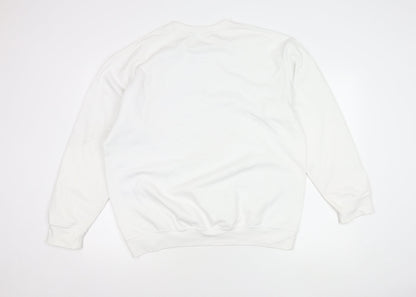 Boohoo Women’s White Plus Size 22 Pullover Logo Sweatshirt