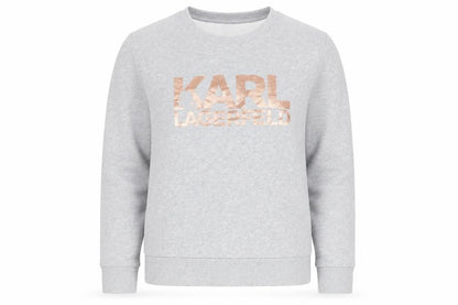 Karl Lagerfeld Women Grey XS Pullover Sweatshirt Logo Cotton