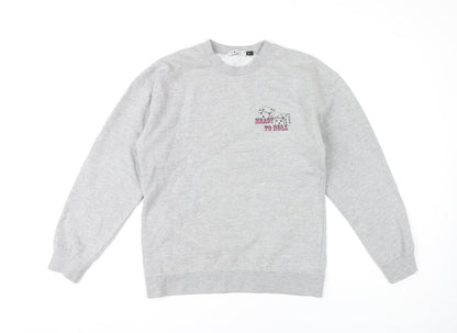 Spotted Womens Grey Small Pullover Sweatshirt Ready to Roll Graphic