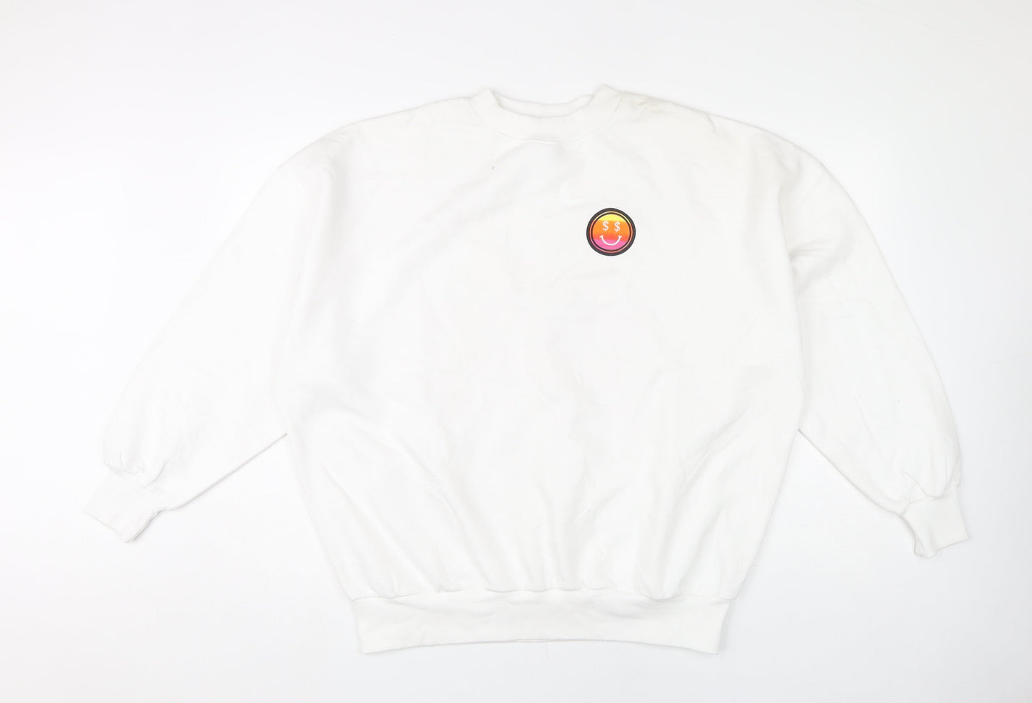 Skinnydip London Womens White Small Pullover Sweatshirt Graphic Print