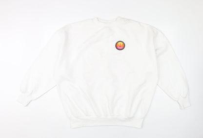 Skinnydip London Womens White Small Pullover Sweatshirt Graphic Print