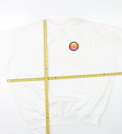 Skinnydip London Womens White Small Pullover Sweatshirt Graphic Print