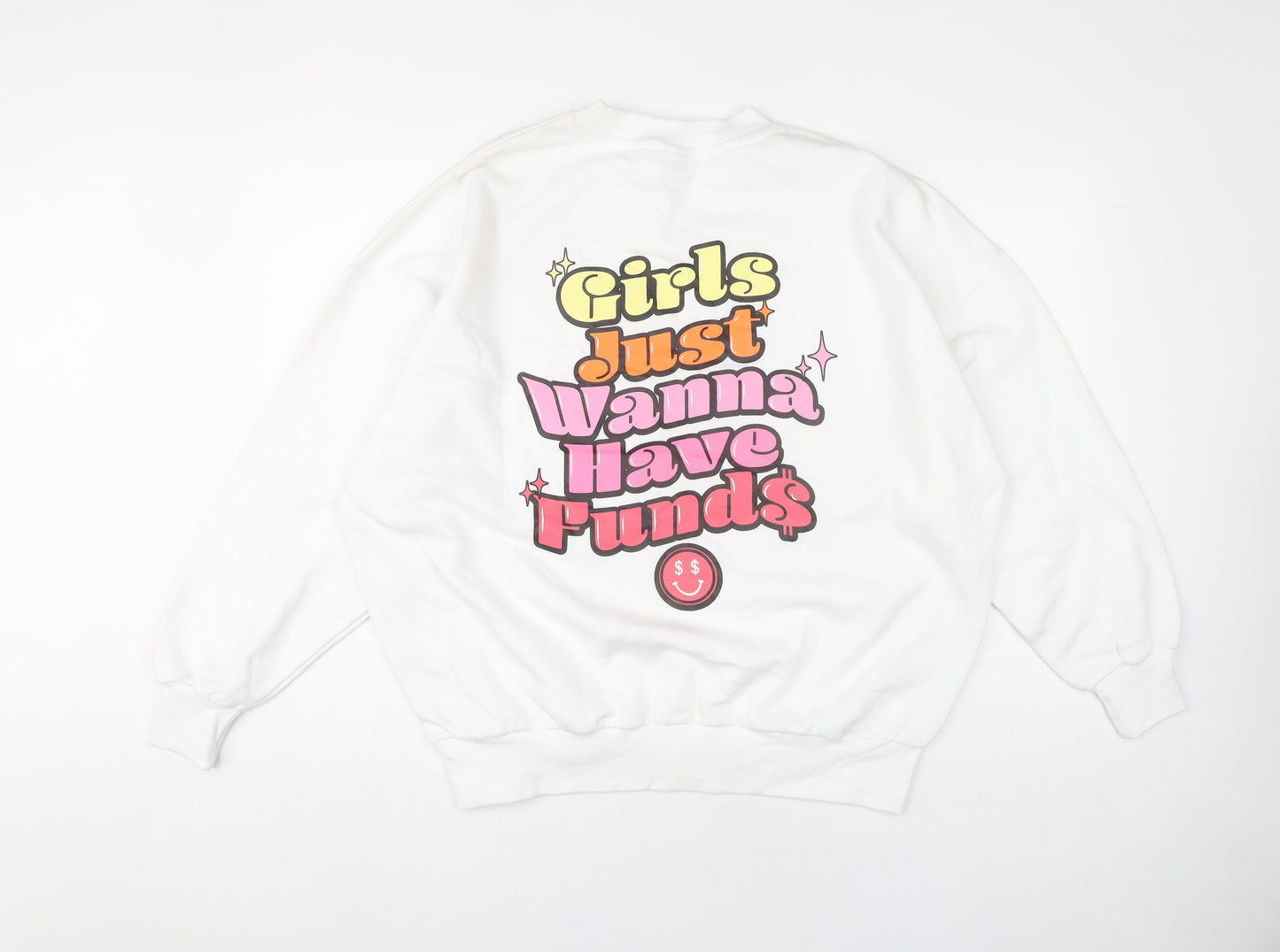 Skinnydip London Womens White Small Pullover Sweatshirt Graphic Print